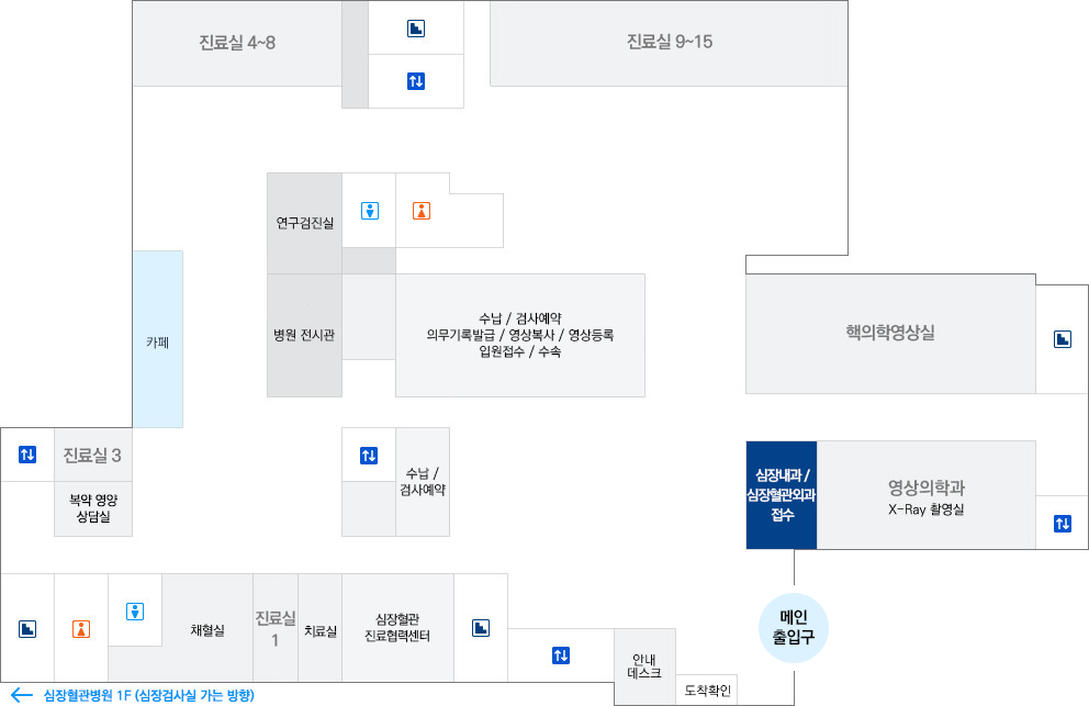 1층 Main hall 원내 위치도